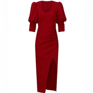 Self-Portrait
Red Ruched Midi Dress size 4